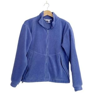 COLUMBIA Women's Medium Core Interchange FLEECE JACKET Blue Full Zip Soft Warm